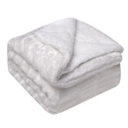 Brehn Cozy Reversible Fleece Blanket Black and White Soft Warm Throw for Indoor Outdoor Use