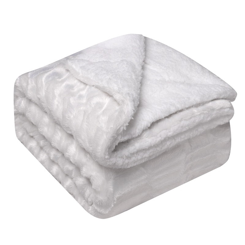 Brehn Cozy Reversible Fleece Blanket Black and White Soft Warm Throw for Indoor Outdoor Use
