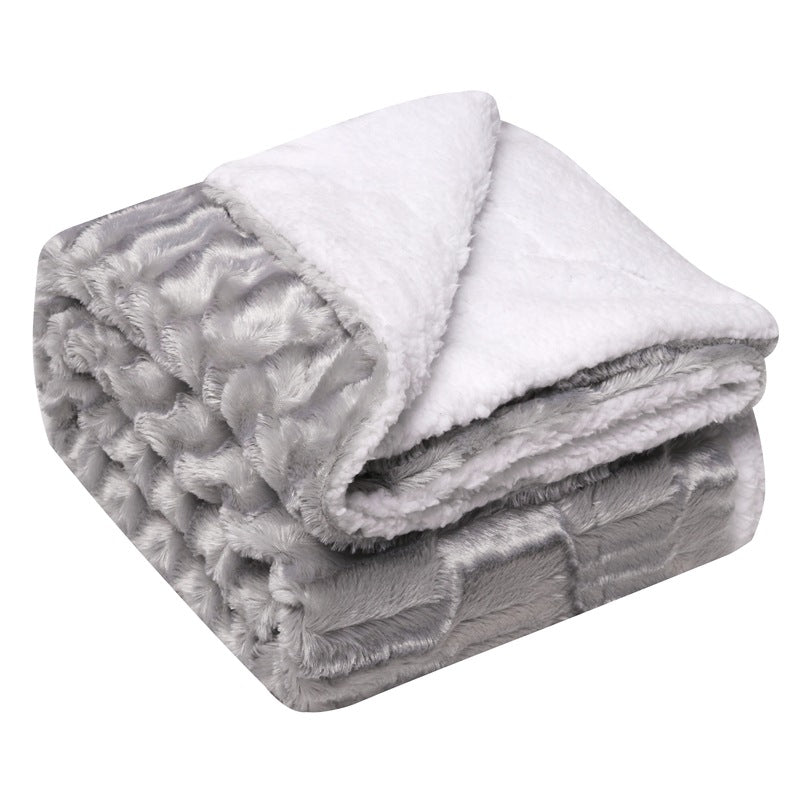 Brehn Cozy Reversible Fleece Blanket Black and White Soft Warm Throw for Indoor Outdoor Use