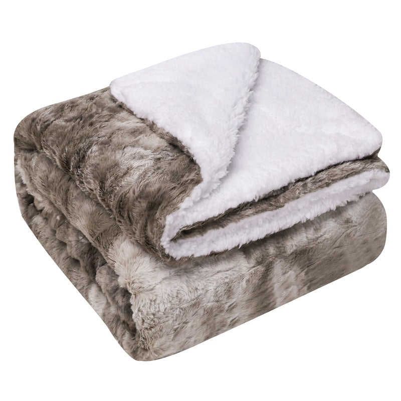 Brehn Cozy Reversible Fleece Blanket Black and White Soft Warm Throw for Indoor Outdoor Use