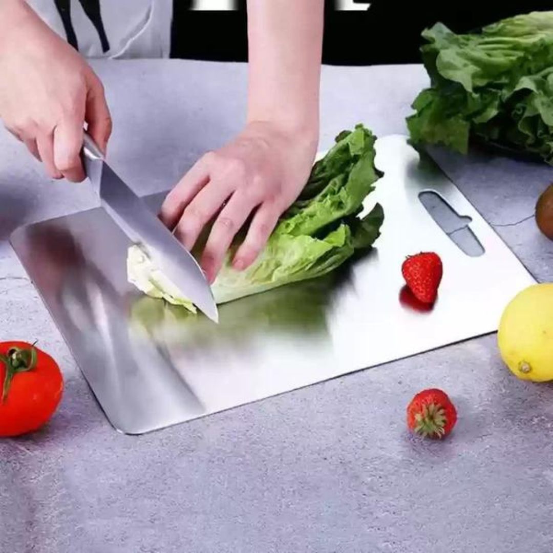 TitanPro Stainless Steel Cutting Board Durable Rust-Proof Antibacterial Kitchen Chopping Block