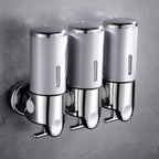 Wall Mounted Soap Dispenser Stainless Steel ABS 16.9 fl oz Push Pump Bathroom Organizer Set of 1-3