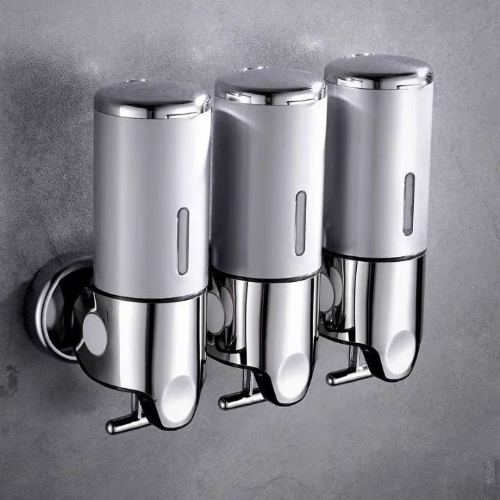 Wall Mounted Soap Dispenser Stainless Steel ABS 16.9 fl oz Push Pump Bathroom Organizer Set of 1-3