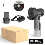12V Cordless Mini Angle Grinder 400W 15000 RPM with 75mm Cutting Disc and Rechargeable Battery Black
