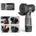 12V Cordless Mini Angle Grinder 400W 15000 RPM with 75mm Cutting Disc and Rechargeable Battery Black