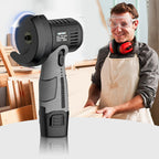 12V Cordless Mini Angle Grinder 400W 15000 RPM with 75mm Cutting Disc and Rechargeable Battery Black