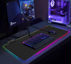 RGB Mouse Pad with 13 Light Modes Ultra Smooth Nano-Textured Surface Non-Slip Rubber Base