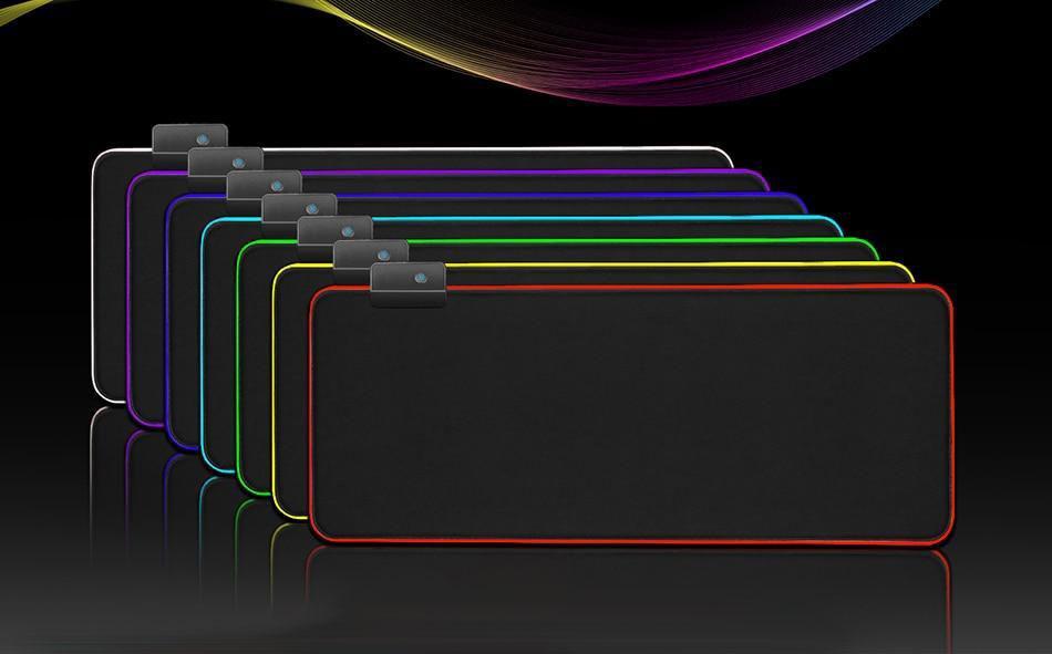 RGB Mouse Pad with 13 Light Modes Ultra Smooth Nano-Textured Surface Non-Slip Rubber Base