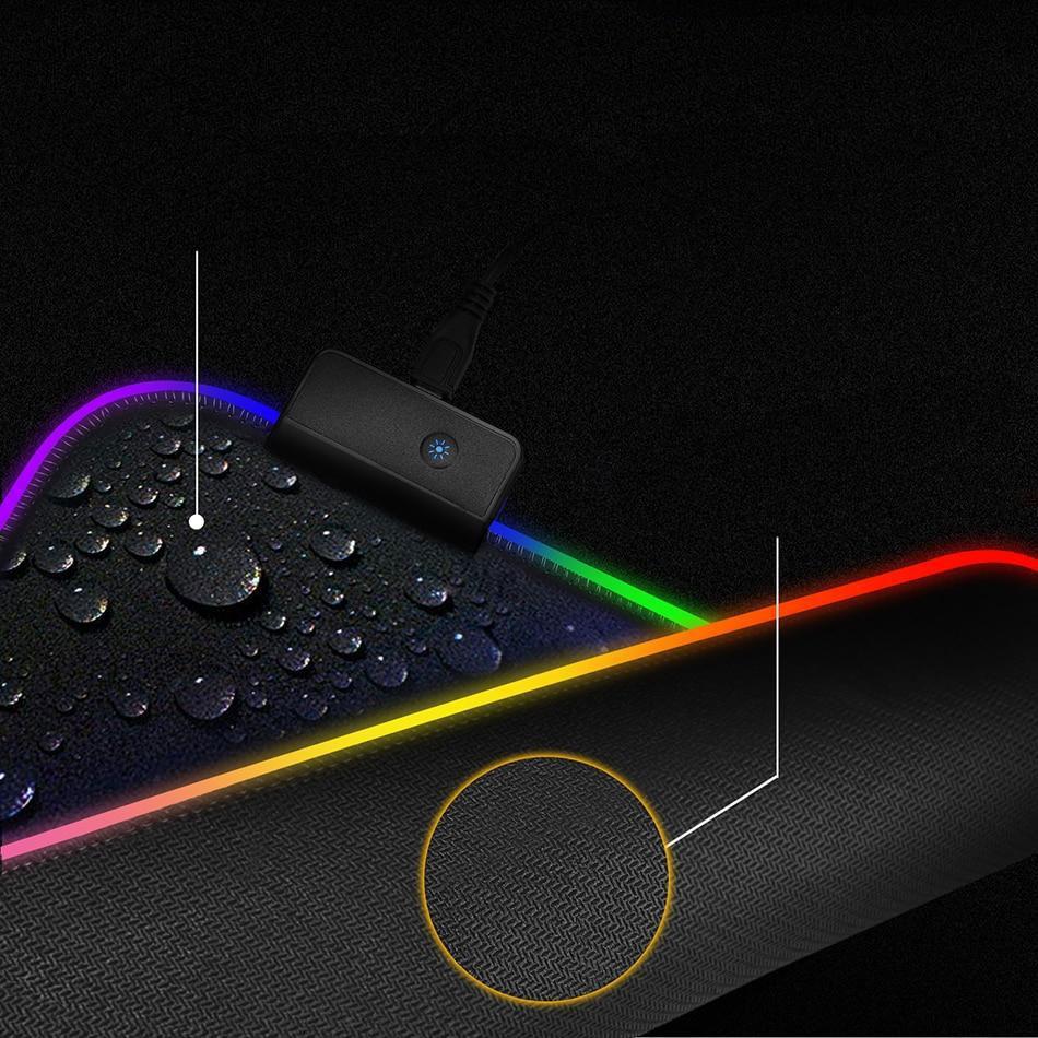 RGB Mouse Pad with 13 Light Modes Ultra Smooth Nano-Textured Surface Non-Slip Rubber Base