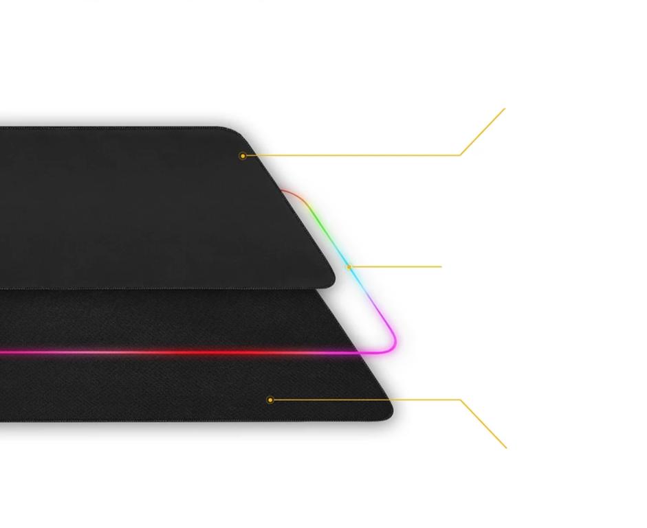 RGB Mouse Pad with 13 Light Modes Ultra Smooth Nano-Textured Surface Non-Slip Rubber Base