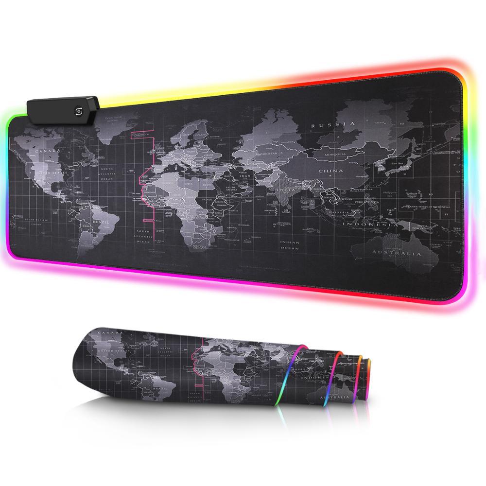 RGB Mouse Pad with 13 Light Modes Ultra Smooth Nano-Textured Surface Non-Slip Rubber Base