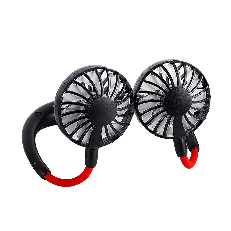 Unisex Portable Neck Fan with Dual Flexible Fans USB Rechargeable Quiet Cooling
