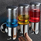 Wall Mounted Soap Dispenser Stainless Steel ABS 16.9 fl oz Push Pump Bathroom Organizer Set of 1-3