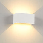 Modern Outdoor Waterproof Rectangular Aluminum LED Wall Sconce Lamp Black or White 12W/24W Hardwired