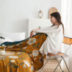 Reversible Cotton Quilt Boho Yellow Floral Design Soft Durable Full Queen King