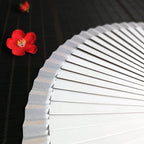 Ladies Decorative Hand Fan Red Floral Painting Paper Wood Foldable Accessory