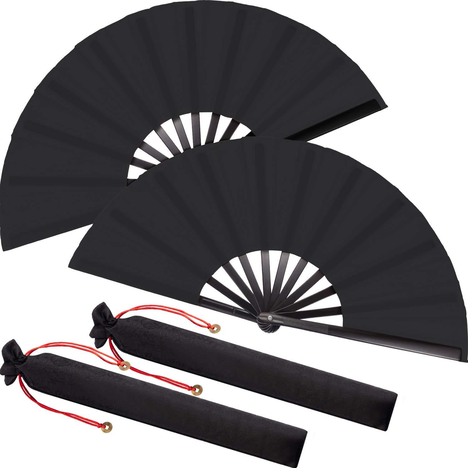 Elegant Women's Folding Fan High-Quality Durable Material with Carrying Bag