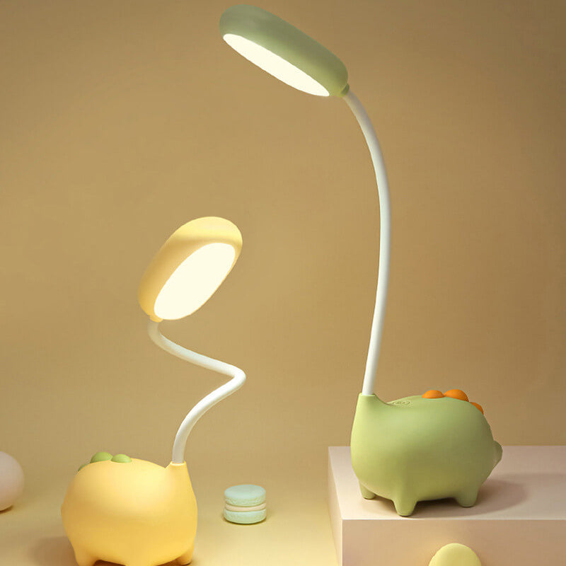 Rechargeable LED Desk Lamp with Cartoon Dinosaur Design Eye Care Table Light 15 Inch Polypropylene