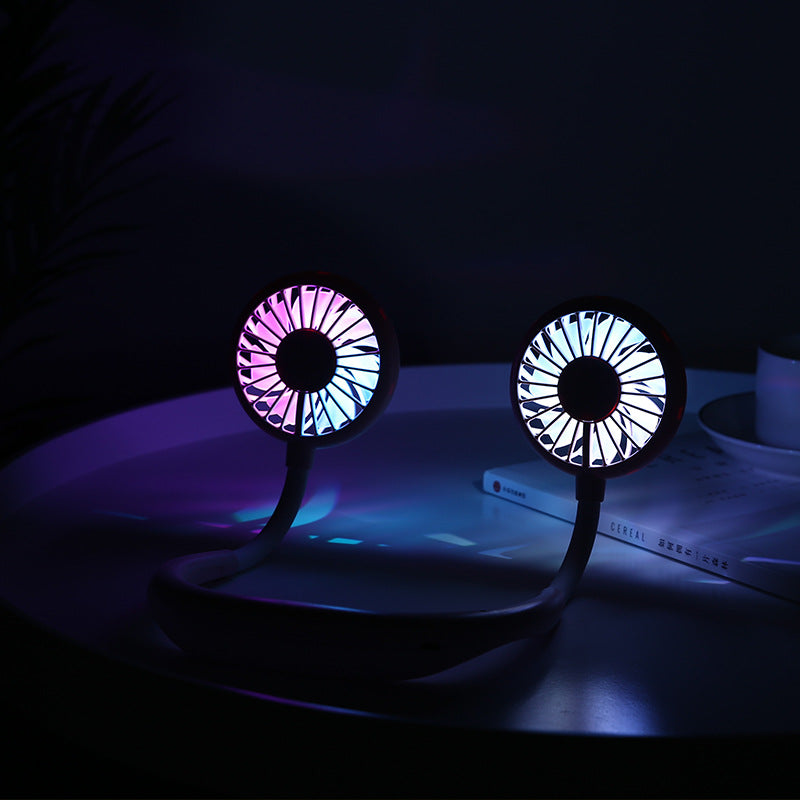 Rechargeable Double Neck Fan Portable Hands-Free Quiet Brushless Motors Flexible Goosenecks