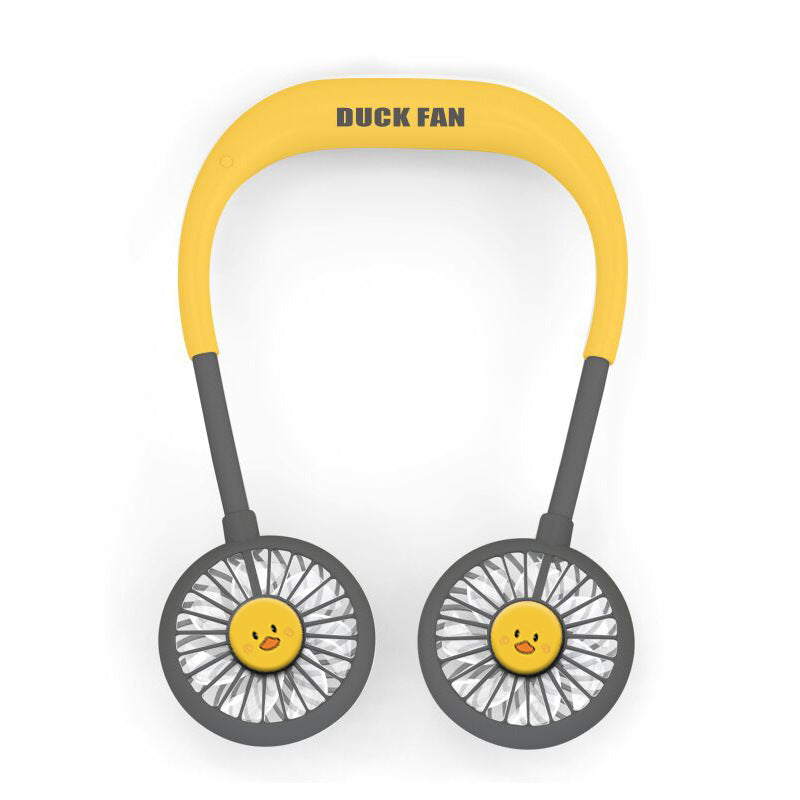 Rechargeable Double Neck Fan Portable Hands-Free Quiet Brushless Motors Flexible Goosenecks