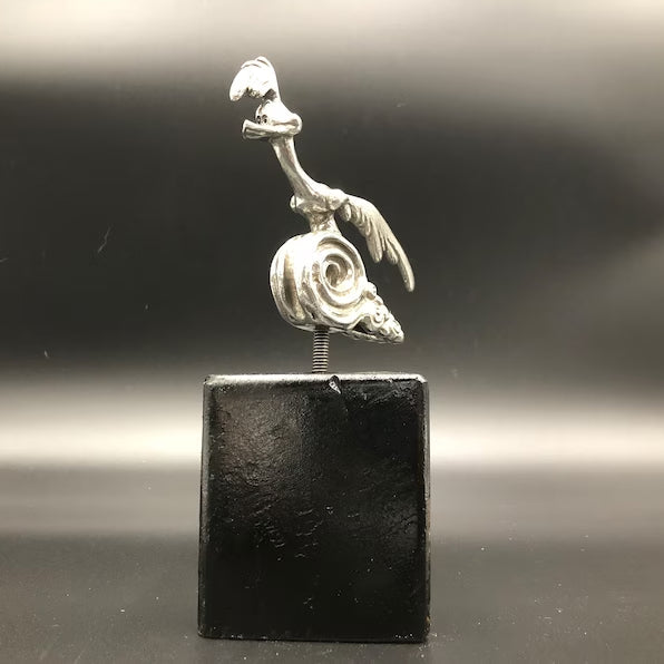 Road Runner Hood Ornament Chrome Plated Car Decorative Mascot 4x4 Inches Lead-Free Tin