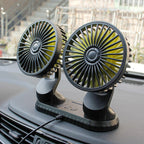 Dual-Head Rechargeable Portable Fan with Adjustable Heads and Multiple Speeds Compact Lightweight