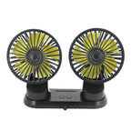 Dual-Head Rechargeable Portable Fan with Adjustable Heads and Multiple Speeds Compact Lightweight
