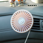 Compact Portable Car Air Circulation Fan Adjustable Clip-On Dashboard Vent Mount