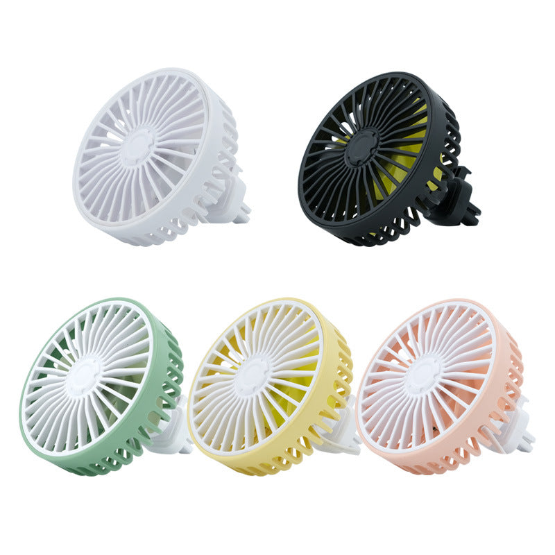 Compact Portable Car Air Circulation Fan Adjustable Clip-On Dashboard Vent Mount
