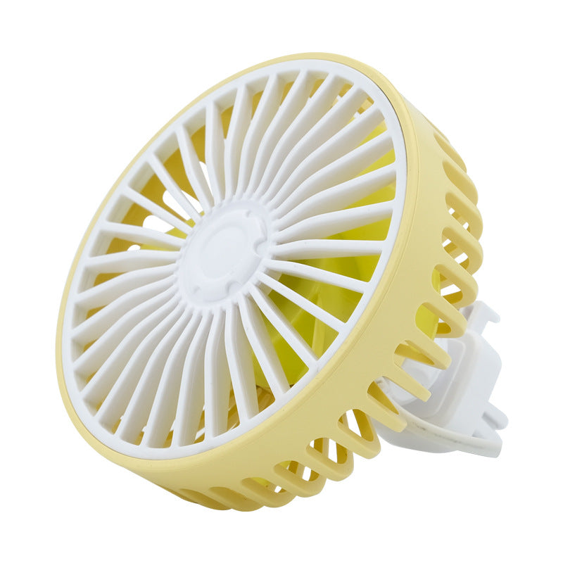 Compact Portable Car Air Circulation Fan Adjustable Clip-On Dashboard Vent Mount