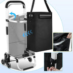 Foldable 40L Shopping Trolley Cart with Removable Bag and Cooling Compartment Black