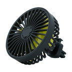 Compact Portable Car Air Circulation Fan Adjustable Clip-On Dashboard Vent Mount