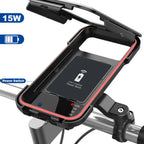 15W USB Charging Bicycle Handlebar Phone Mount Waterproof ABS Plastic Fits 4.5-6.8 Inch Phones