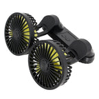 Dual-Head Rechargeable Desk Fan Portable Adjustable Airflow with Multiple Speeds