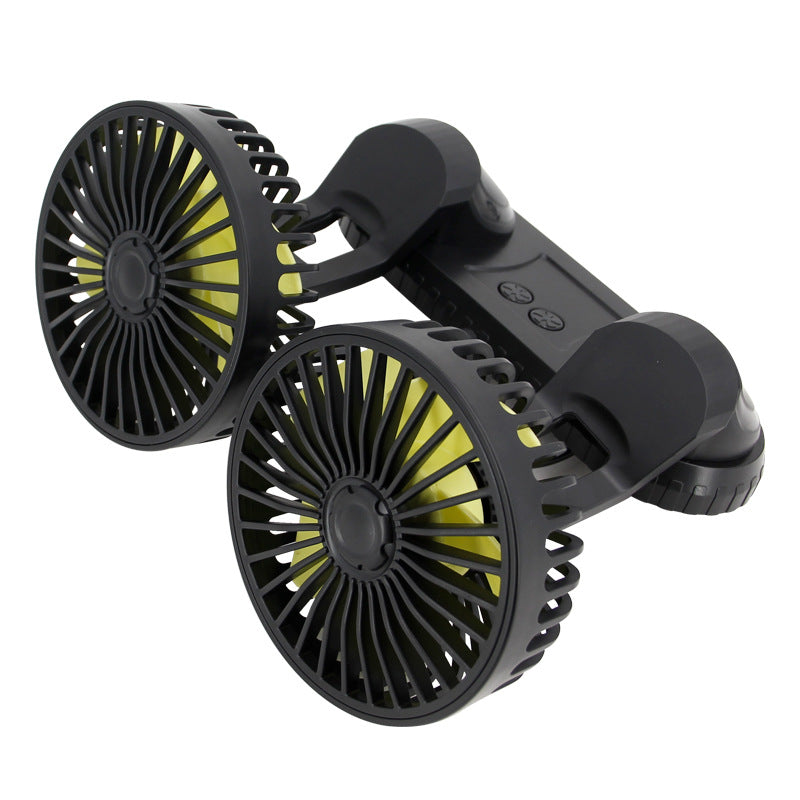 Dual-Head Rechargeable Desk Fan Portable Adjustable Airflow with Multiple Speeds