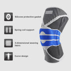 Meniscus Injury Knee Protector with Silicone Pad and Spring Support Bar for Sports and Outdoor Activities