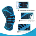 Meniscus Injury Knee Protector with Silicone Pad and Spring Support Bar for Sports and Outdoor Activities