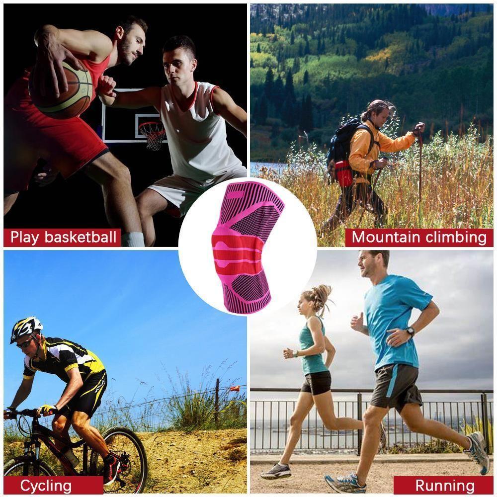 Meniscus Injury Knee Protector with Silicone Pad and Spring Support Bar for Sports and Outdoor Activities
