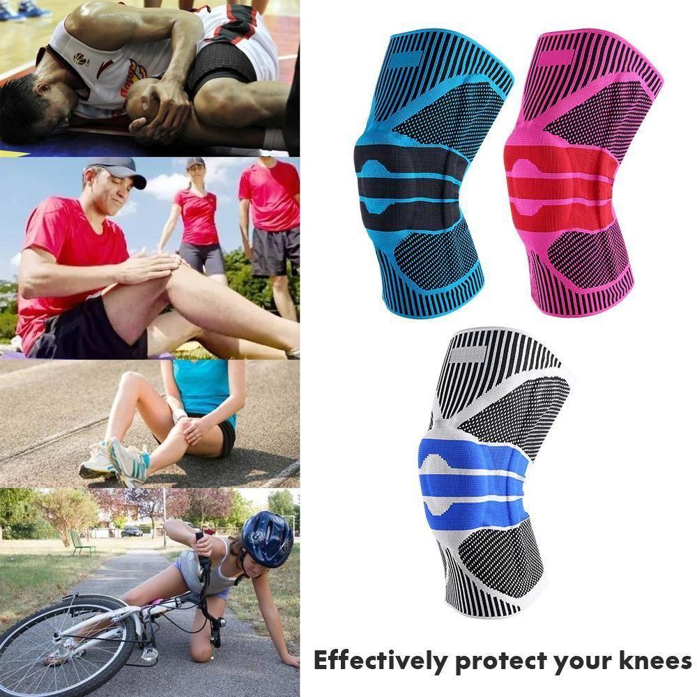 Meniscus Injury Knee Protector with Silicone Pad and Spring Support Bar for Sports and Outdoor Activities