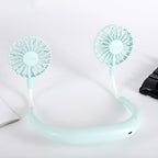 Unisex Portable Neck Fan with Dual Flexible Fans USB Rechargeable Quiet Cooling