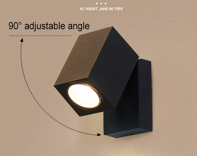 Modern Outdoor Waterproof LED Wall Spotlight Adjustable Angle Black Aluminum Sconce Lamp 5W 500lm