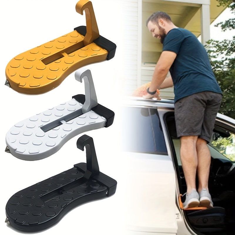 Car Door Step Aluminum Alloy Foldable Hook for Roof Access Non-Slip Surface