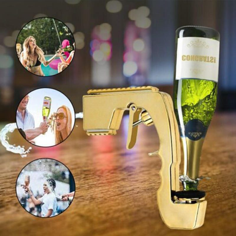 Harrow Party Beer Gun ABS Plastic Adjustable Spray Distance Beer Shooter Gold Red Black