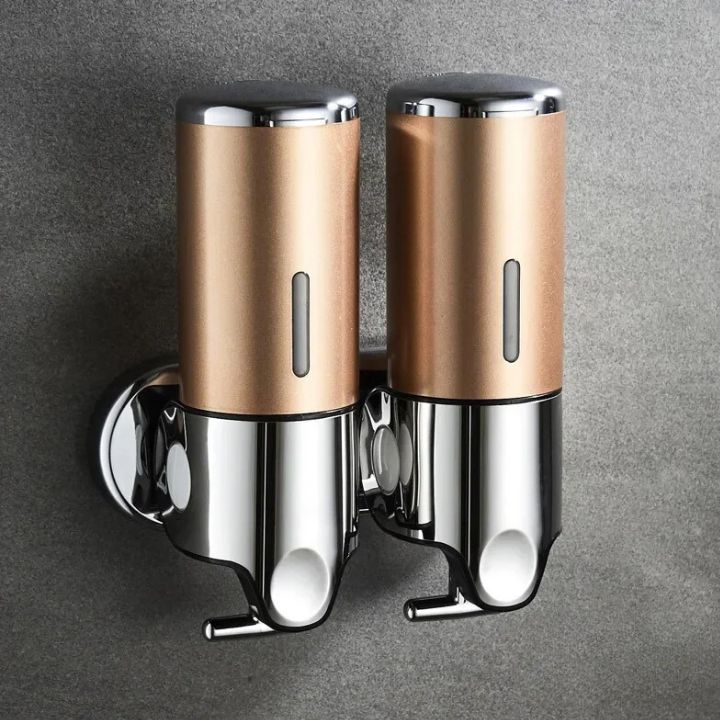 Wall Mounted Soap Dispenser Stainless Steel ABS 16.9 fl oz Push Pump Bathroom Organizer Set of 1-3