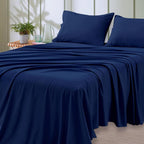 4-Piece Queen Size Cooling Microfiber Sheet Set 14" Deep Pocket Soft Hotel-Grade Bed Sheets