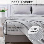 4-Piece Queen Size Cooling Microfiber Sheet Set 14" Deep Pocket Soft Hotel-Grade Bed Sheets