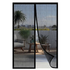 Self-Closing Magnetic Insect Screen Polyester Fiber Pet-Friendly Door Screen Black or White