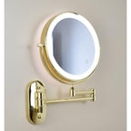 Rechargeable Foldable LED Makeup Mirror with 10x Magnification and Adjustable Brightness