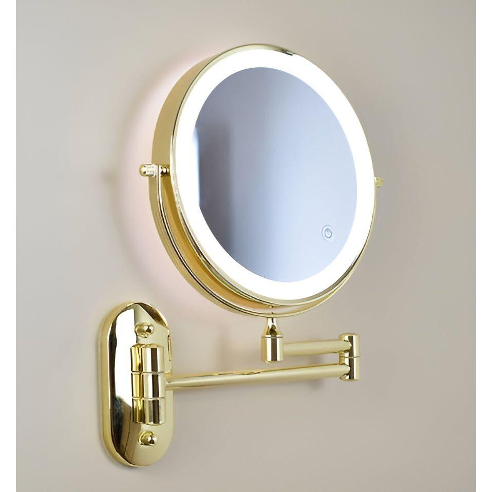 Rechargeable Foldable LED Makeup Mirror with 10x Magnification and Adjustable Brightness