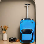 18” Kids Pull-Along Car Suitcase with Retractable Handle Durable ABS Hardshell Blue Red